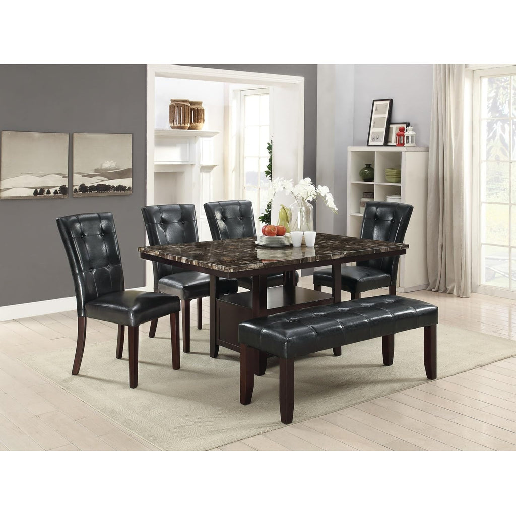 Black Faux Leather Tufted Parson Chairs Set of 2 A2073