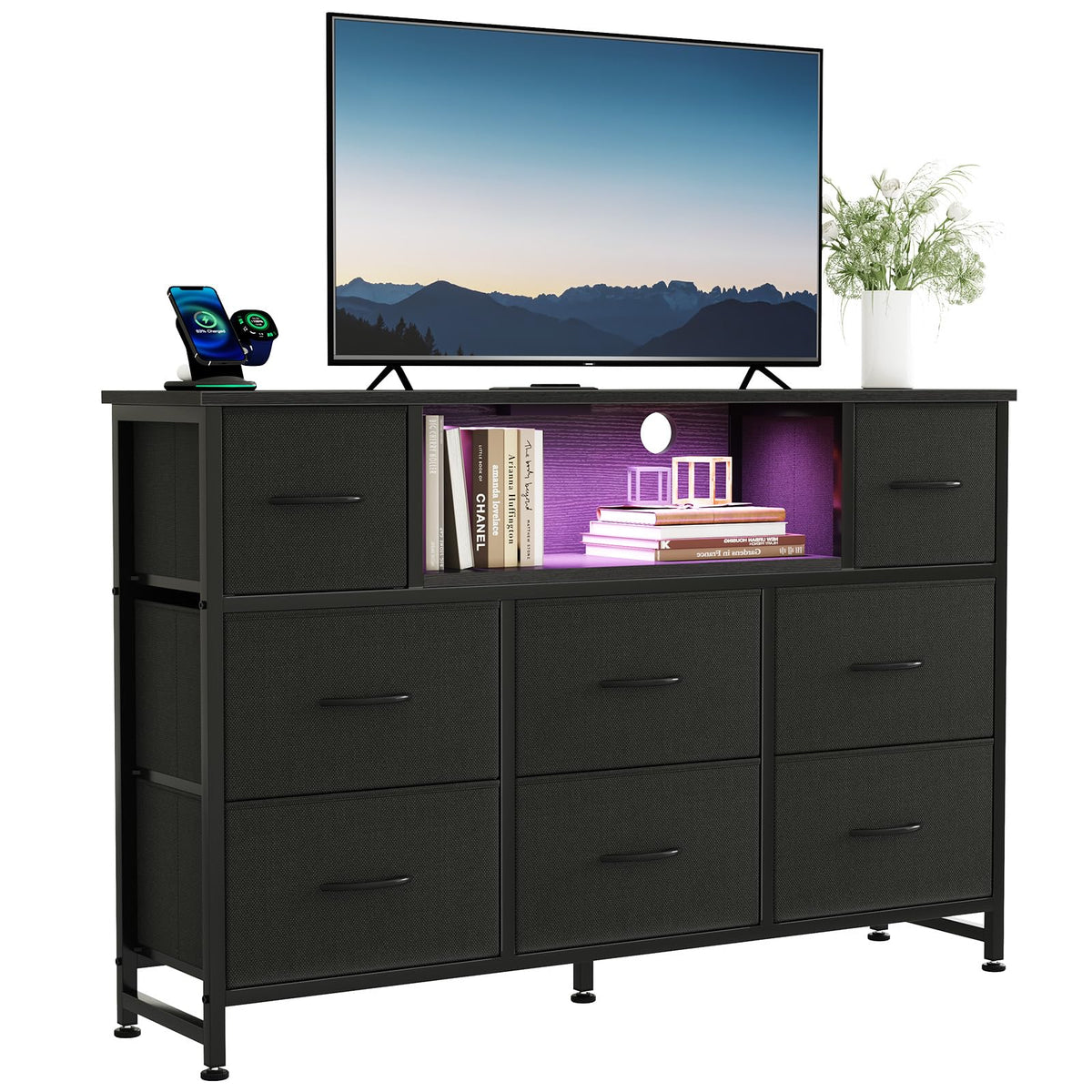 LED TV Stand Dresser with Charging Station R905209