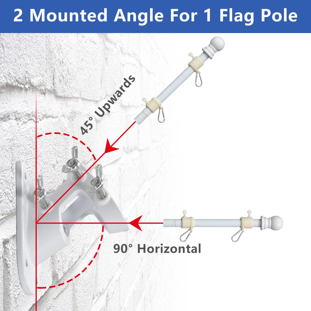 White 5-6ft Tangle Free Metal Flag Pole Kit L764