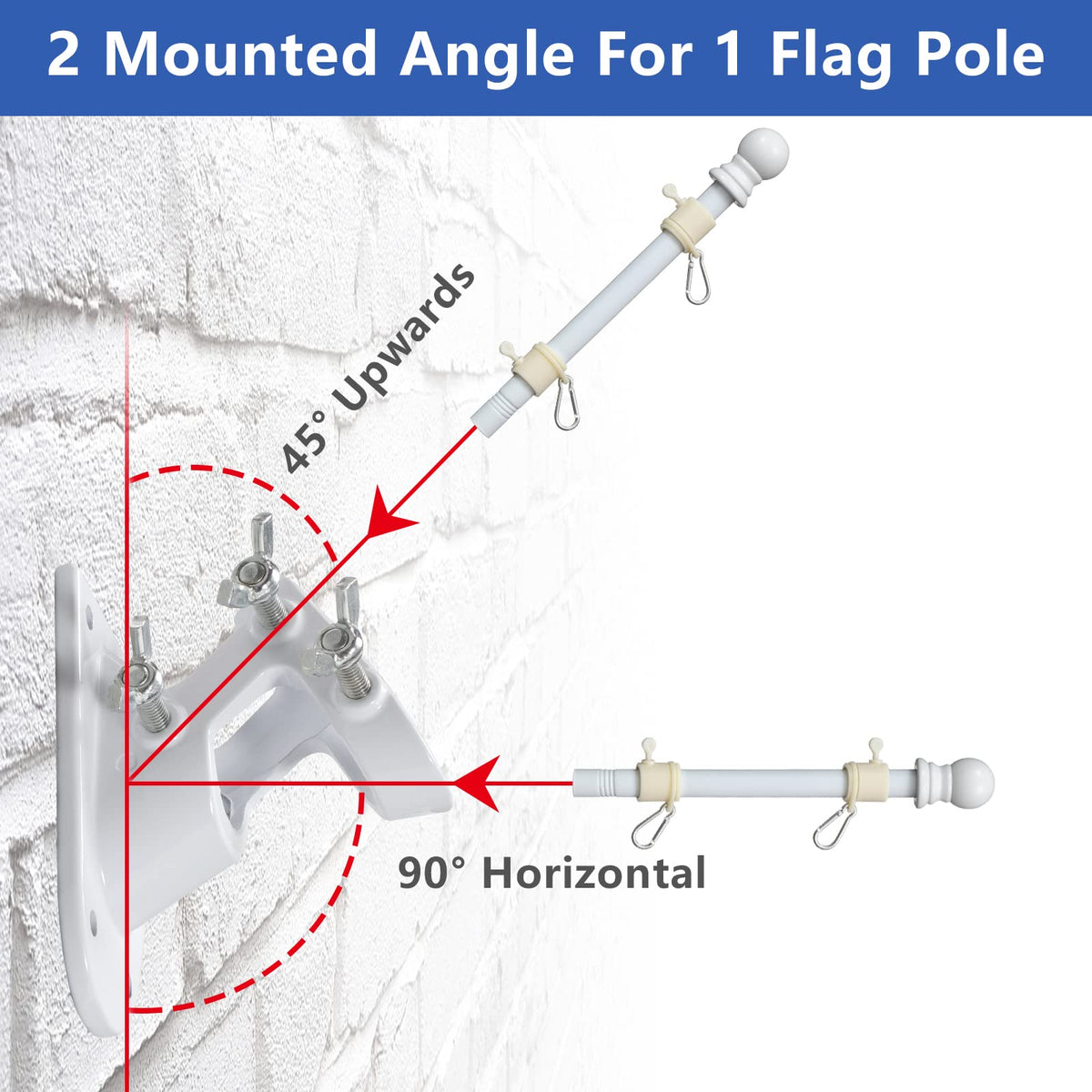 White 5-6ft Tangle Free Metal Flag Pole Kit L764