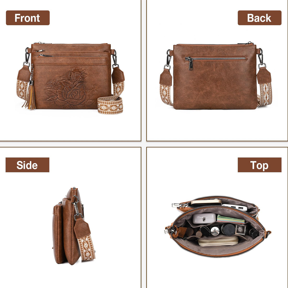Vegan Leather Crossbody Bag L639374
