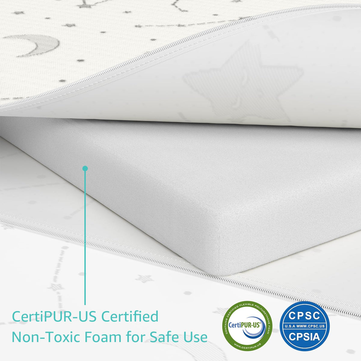 Bamboo Breathable 38x26 Waterproof Baby Mattress Topper with Strap D770582