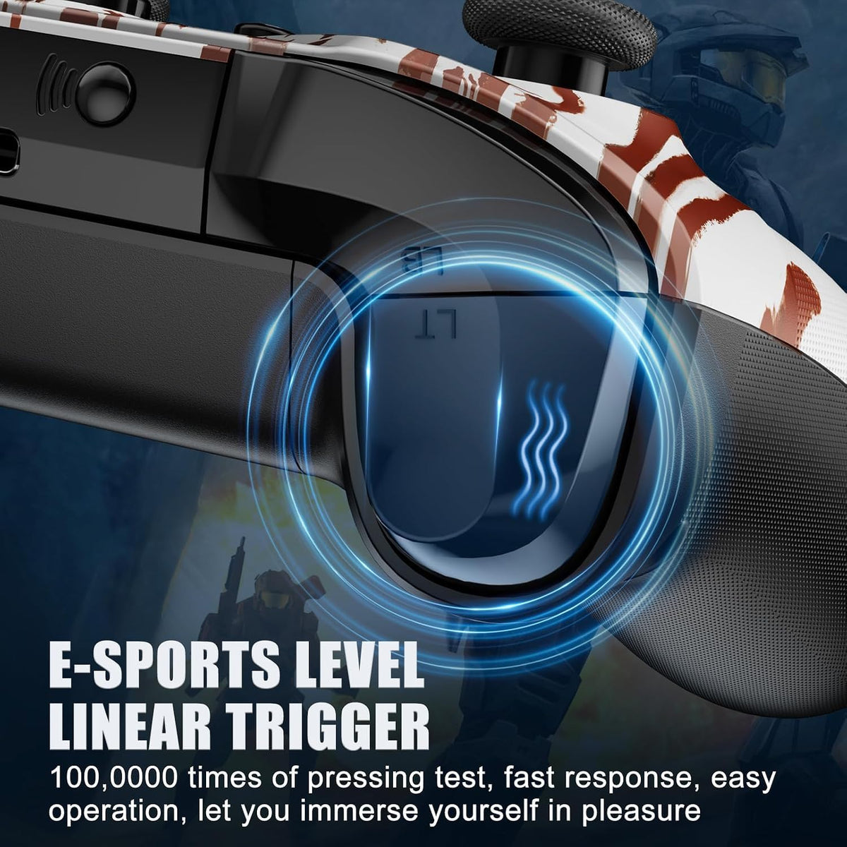 Wireless Xbox Controller with Vibration, Turbo, Programmable, 6 Gyro Axis, 3.5mm Audio Jack D82353