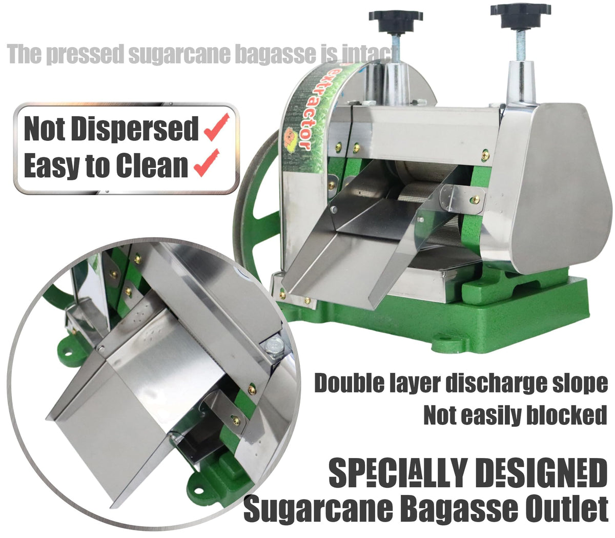 Manual Sugar Cane Juicer Machine with 2 Peeling Knives Z919839