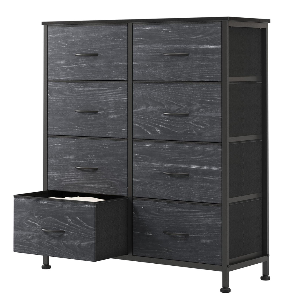Black 8 Drawer Fabric Dresser T31441