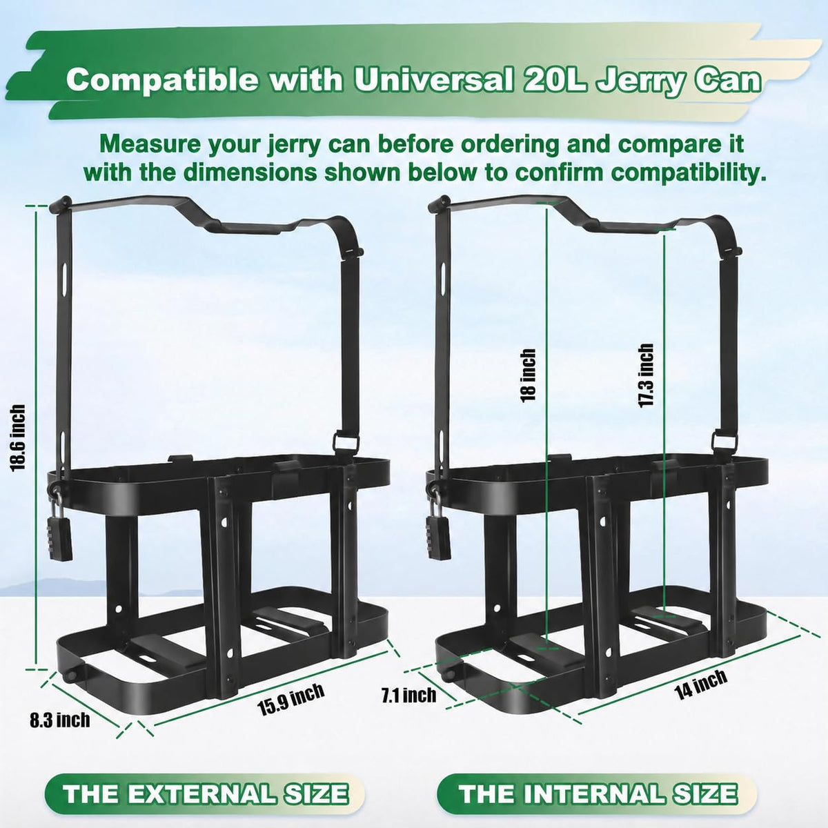 Gas Can Holder Rack with Combination Lock, 5 Gallon X548