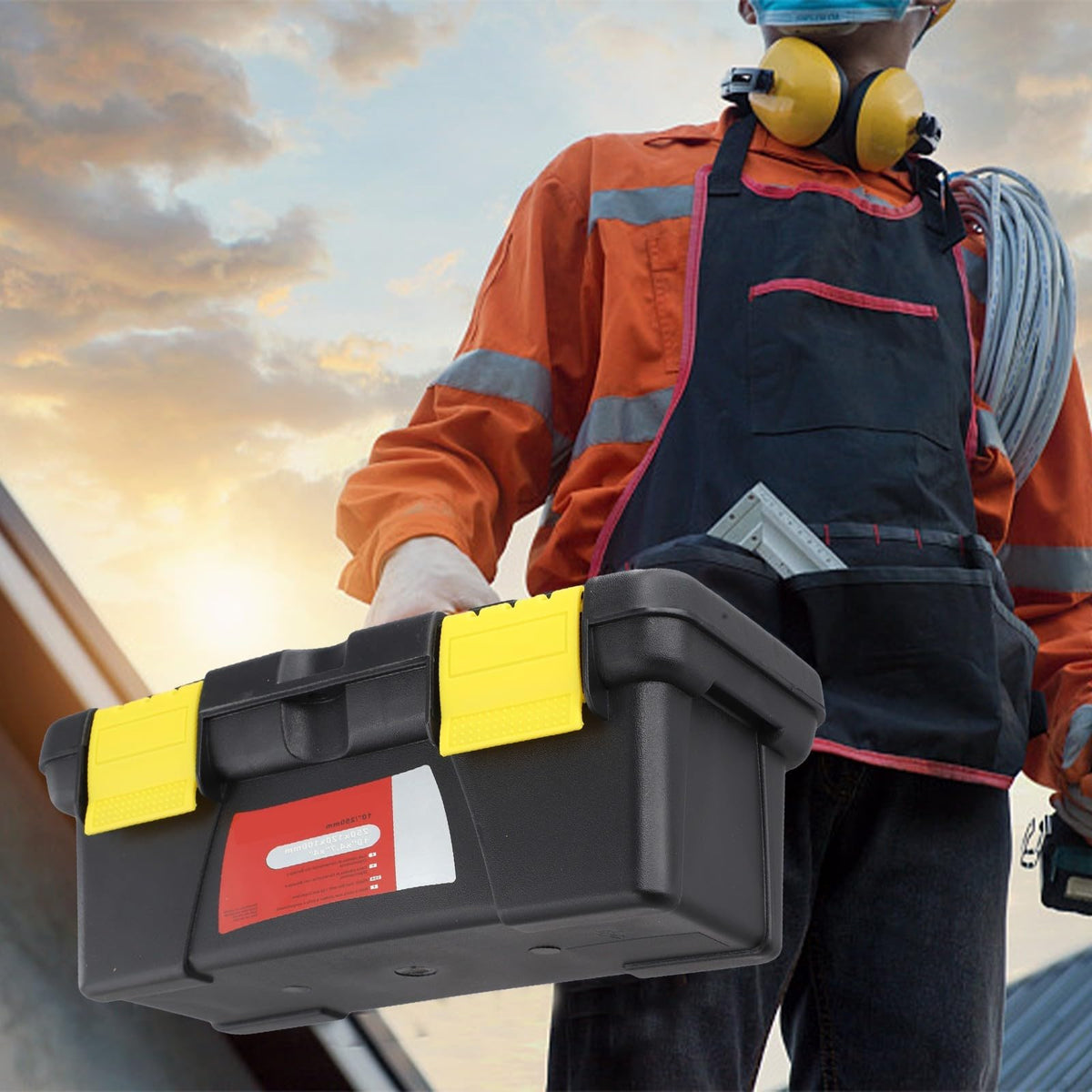 10-Inch Two-Layer Plastic Toolbox with Secure Latch H954714