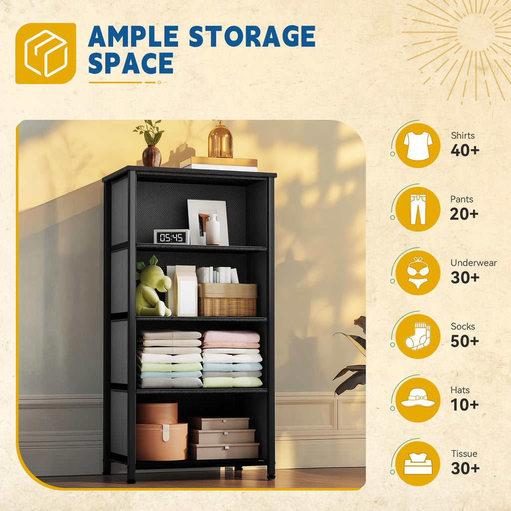 4 Drawer Fabric Dresser V86040