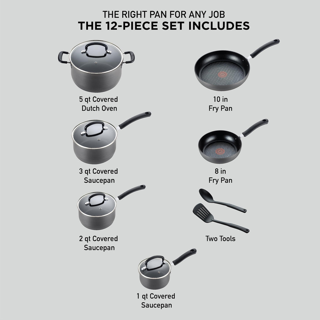 Hard Anodized Nonstick 12 Piece Cookware Set H967
