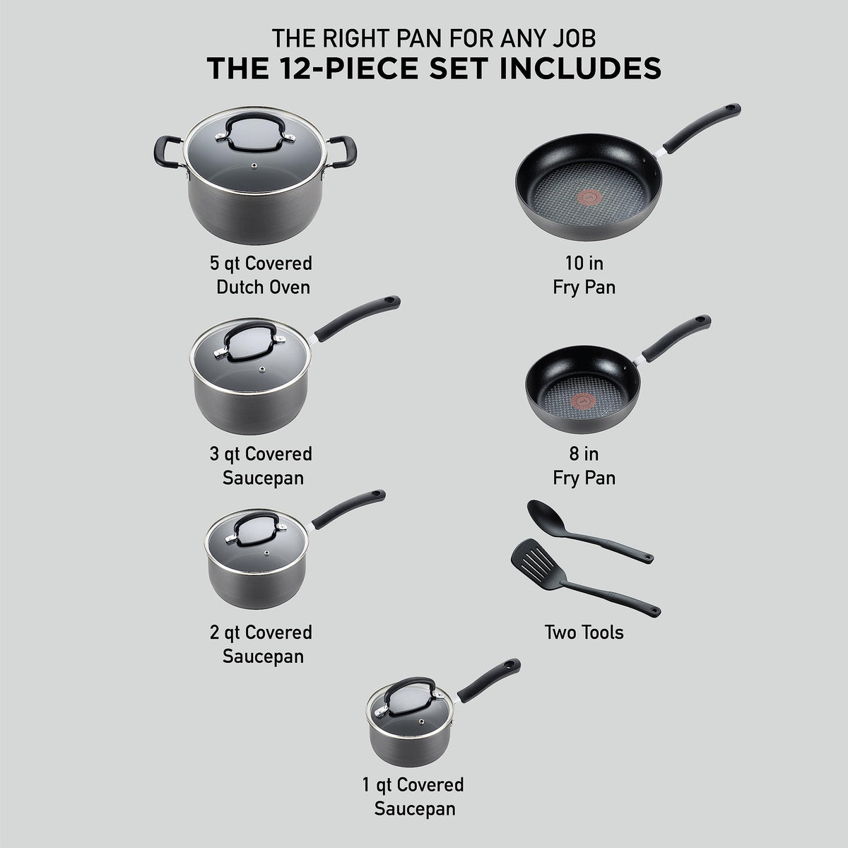 Hard Anodized Nonstick 12 Piece Cookware Set H967