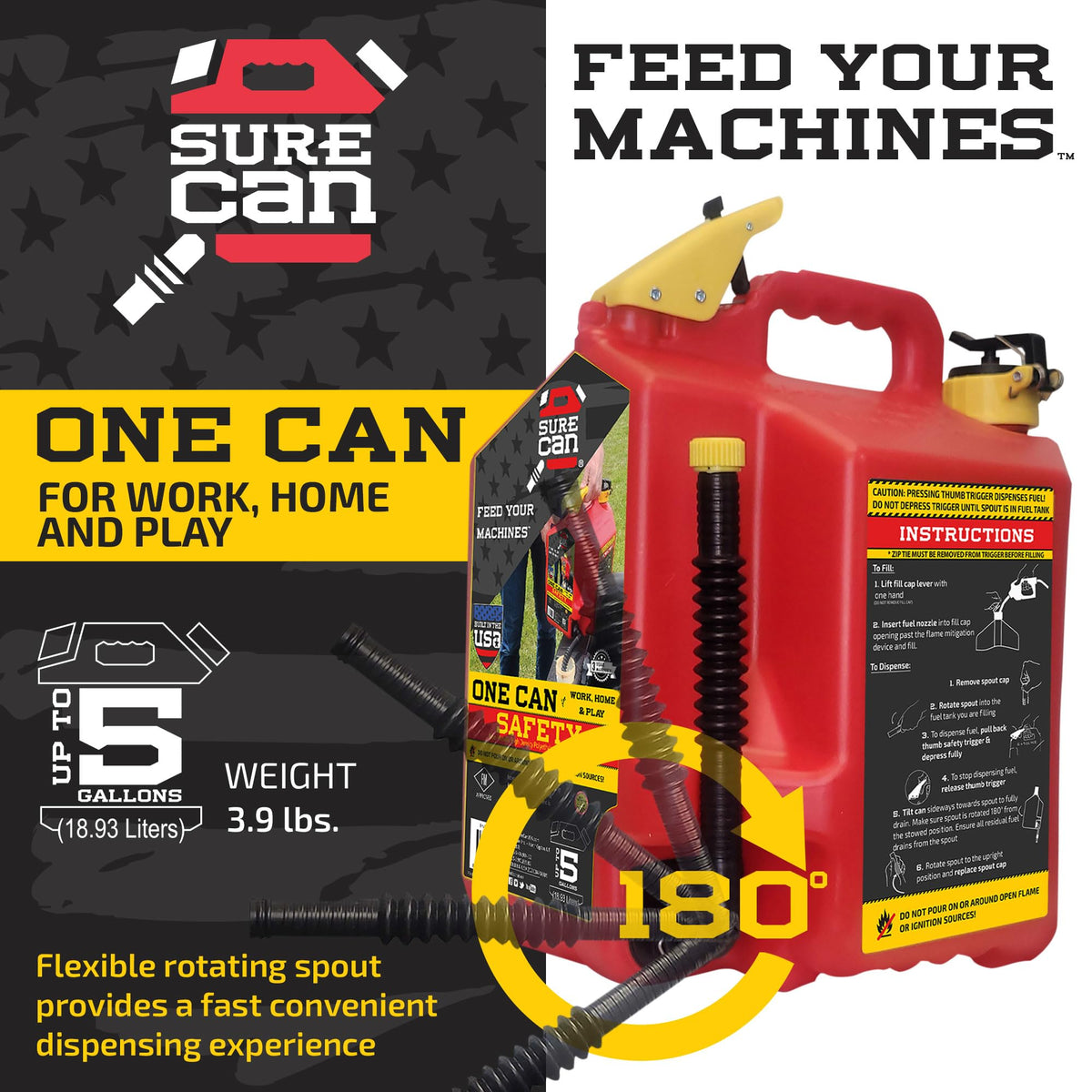 5 Gallon Type II Storage Container with Rotating Spout J7079