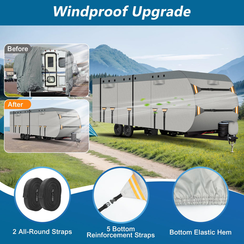 22-24 ft 500D Oxford Waterproof Travel Trailer Cover V623