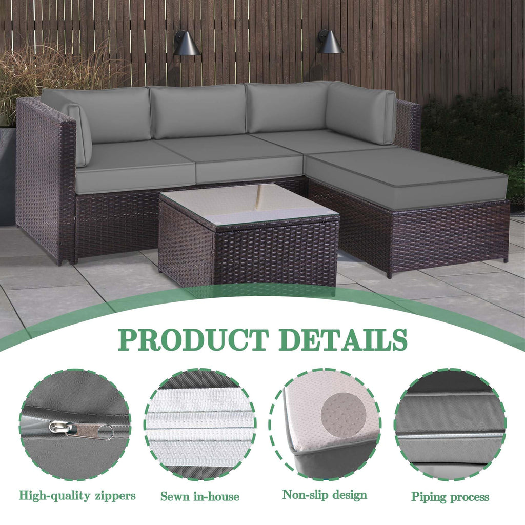 Waterproof Outdoor Couch Cushions 4 Seat Dark Grey Y781455