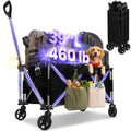 39" Collapsible Wagon with All-Terrain Wheels, 460 lbs Foldable Cart, Black I846