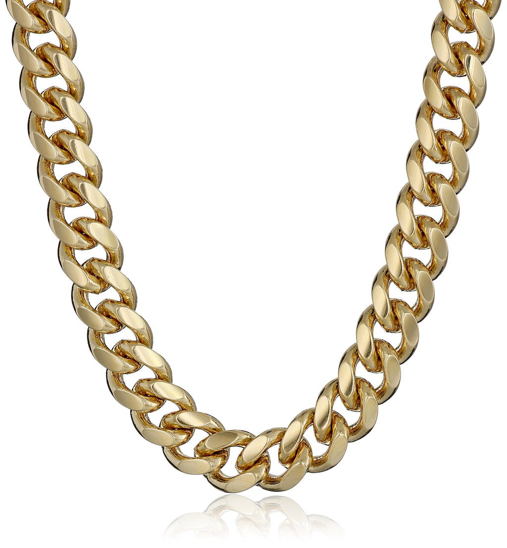 Men's 18K Gold Plated 6mm Cuban Curb Chain Link Necklace F4667