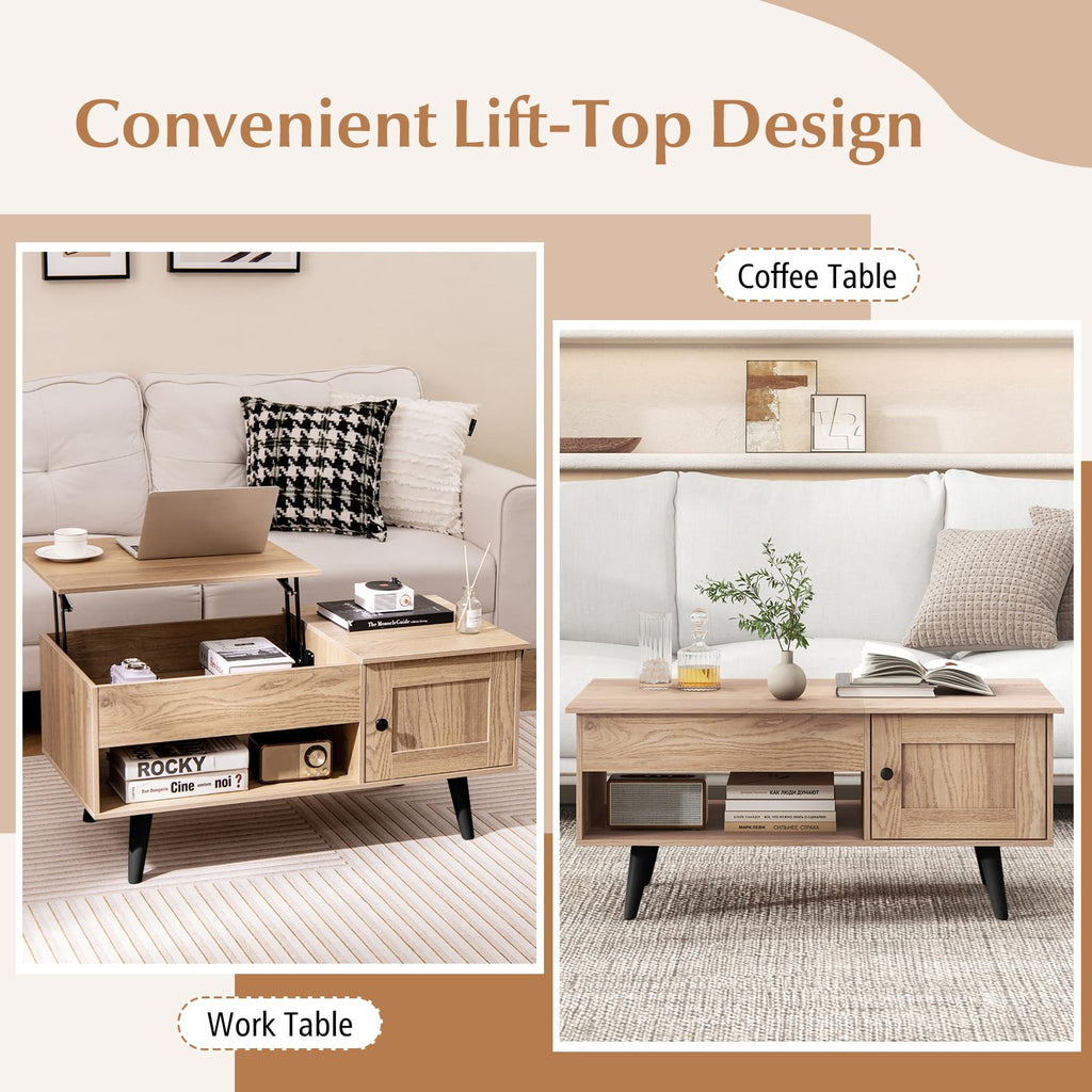 Lift Top Coffee Table with Storage and Hidden Compartment Q2793