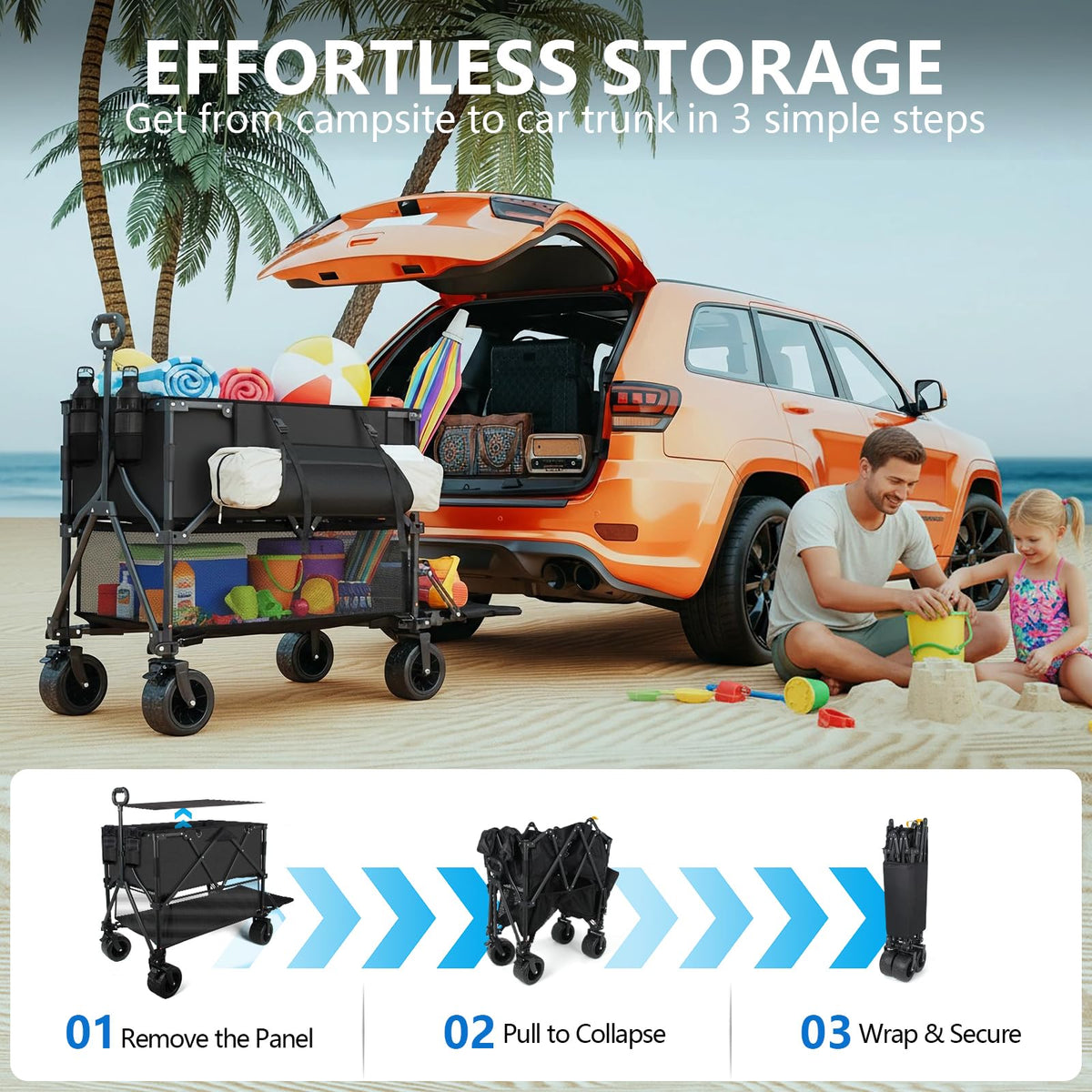 400L Foldable Utility Cart F3247