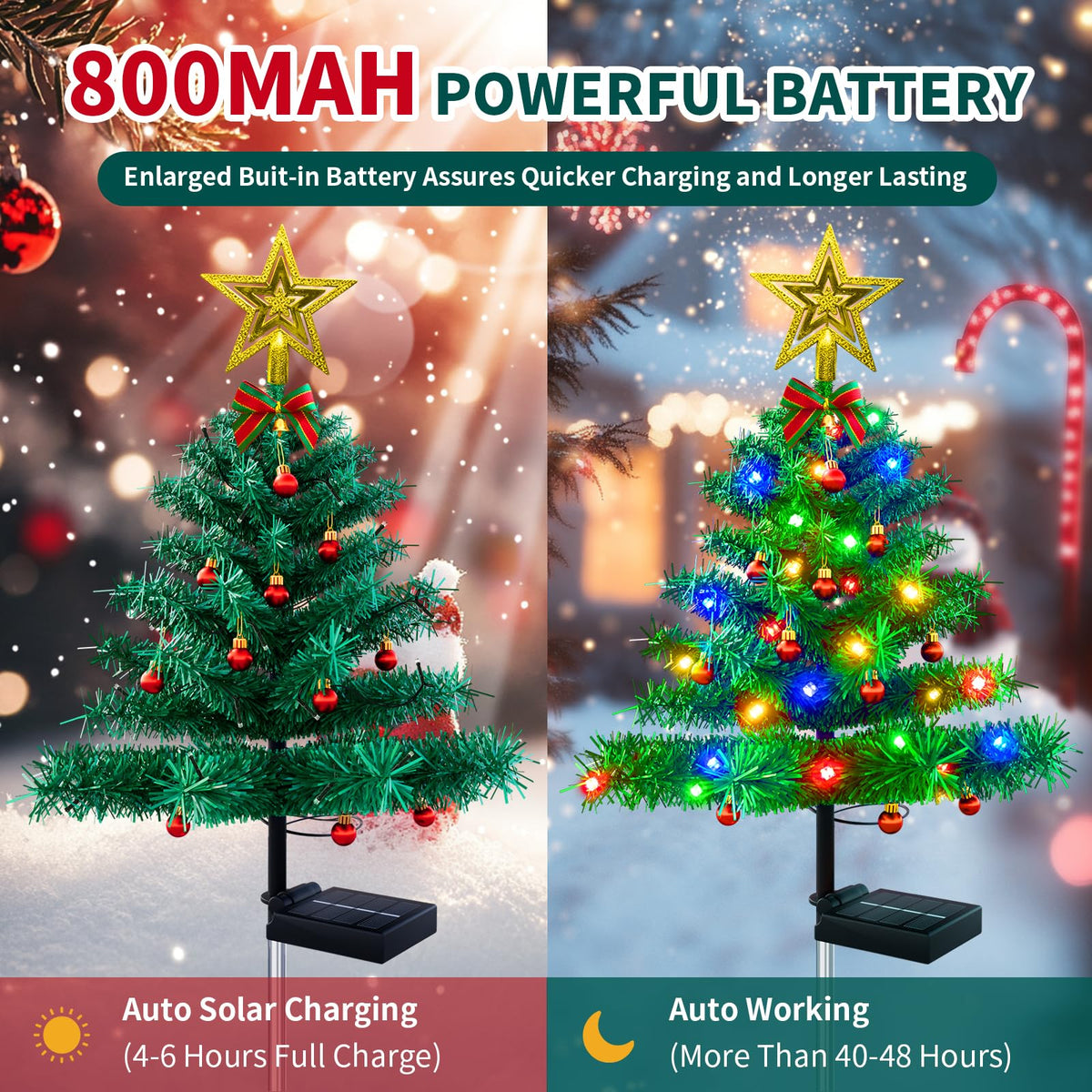 Solar Outdoor Christmas Tree Lights A799