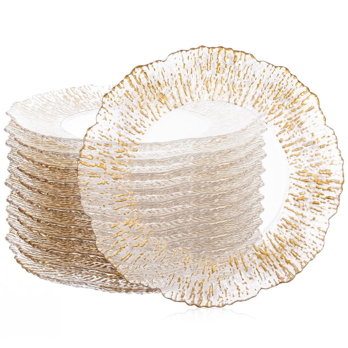 12 Pcs Baroque Plastic Charger Plates S8355