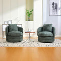 30" Modern Round Set of 2 Swivel Chenille Upholstered Barrel Chair E190