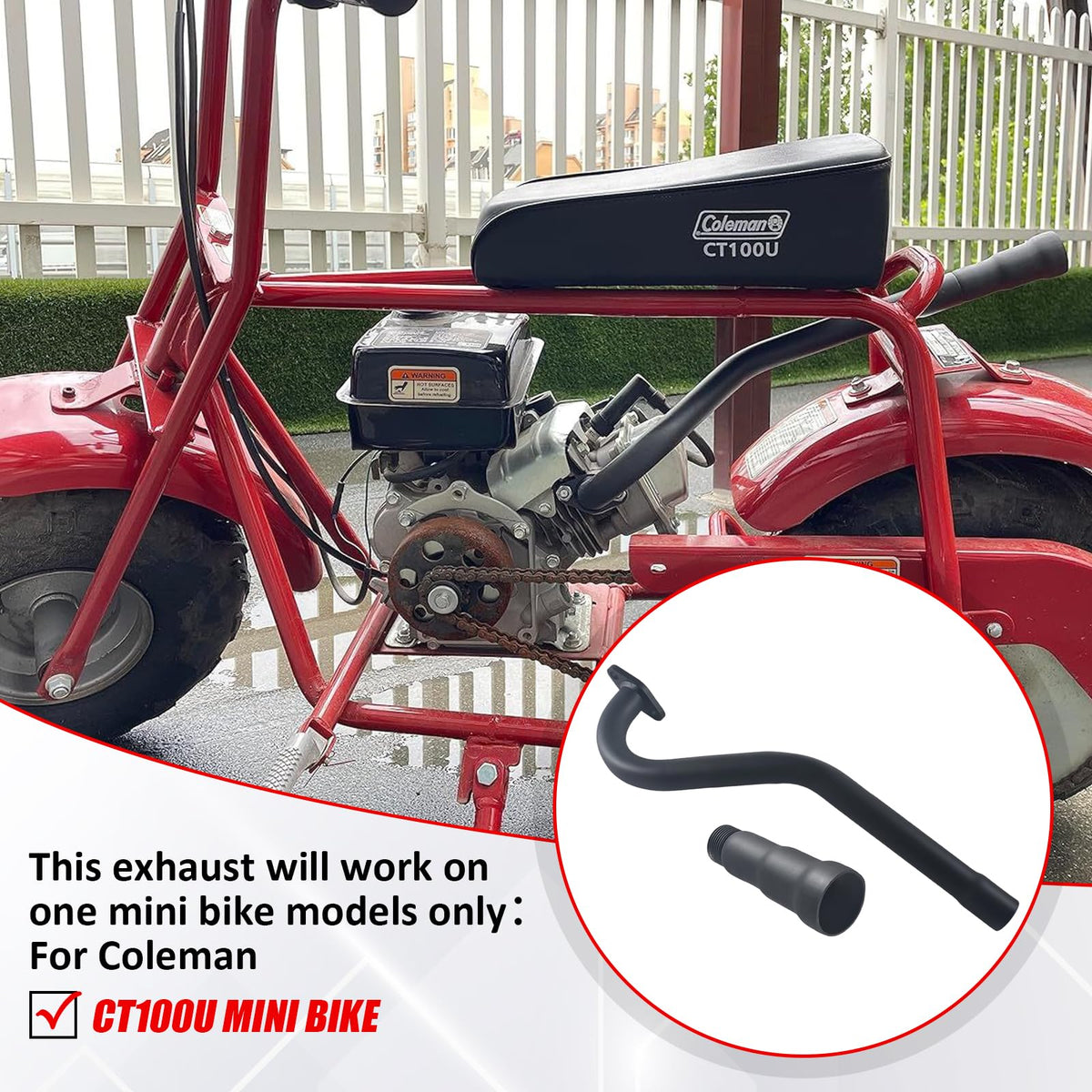 Mini Bike Exhaust Pipe Muffler Black W977189
