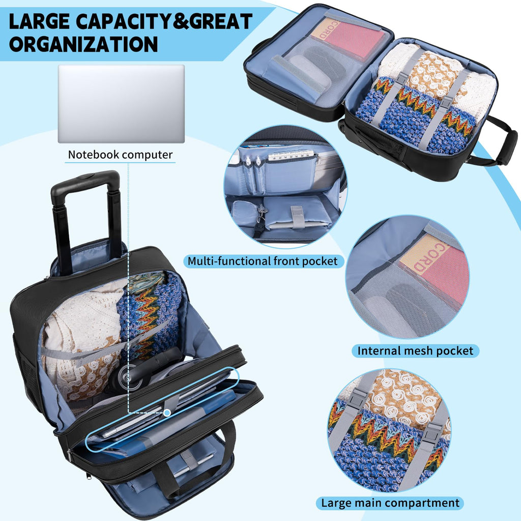 Water-Resistant 17.3" Rolling Laptop Bag with RFID Pocket M234