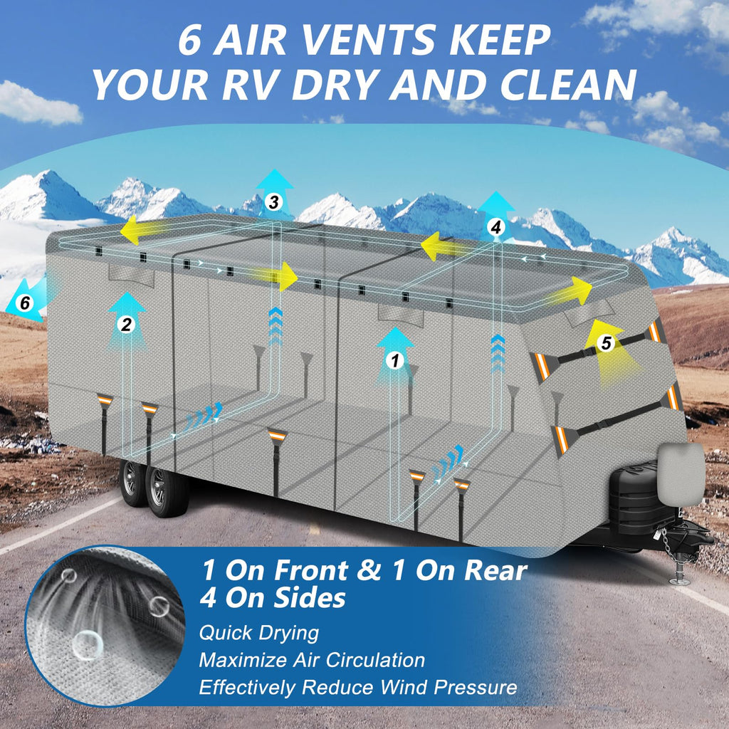 22-24 ft 500D Oxford Waterproof Travel Trailer Cover V623