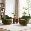 Green Swivel Accent Chair Set of 2 F728