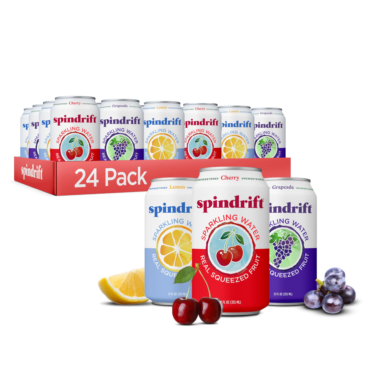 Sparkling Water Variety Pack 12 Fl Oz Cans Pack of 24 Z975