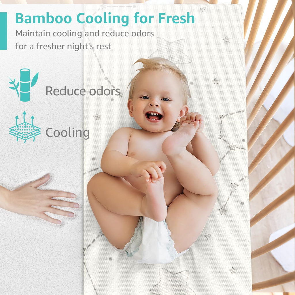 Bamboo Breathable 38x26 Waterproof Baby Mattress Topper with Strap D770582