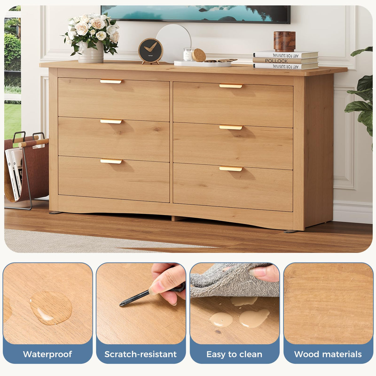 6 Drawer Wood Storage Cabinet Z158219