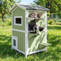 Weatherproof Wooden Outdoor Cat House D8050