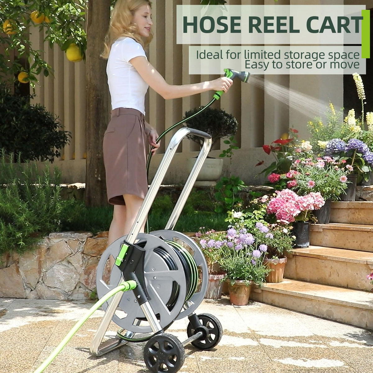 Garden Hose Reel Cart B9291
