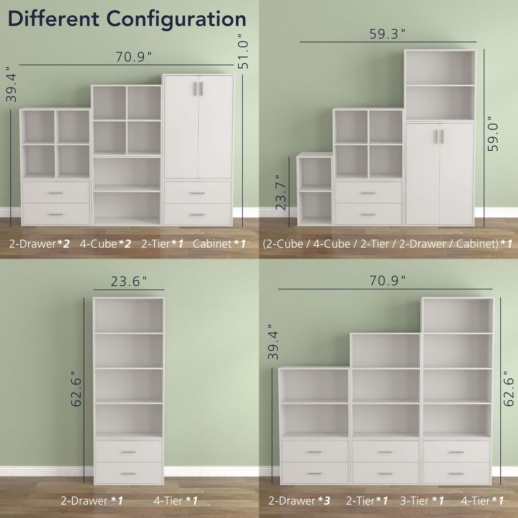 2-Drawer Wooden Stackable Storage Drawers V52889