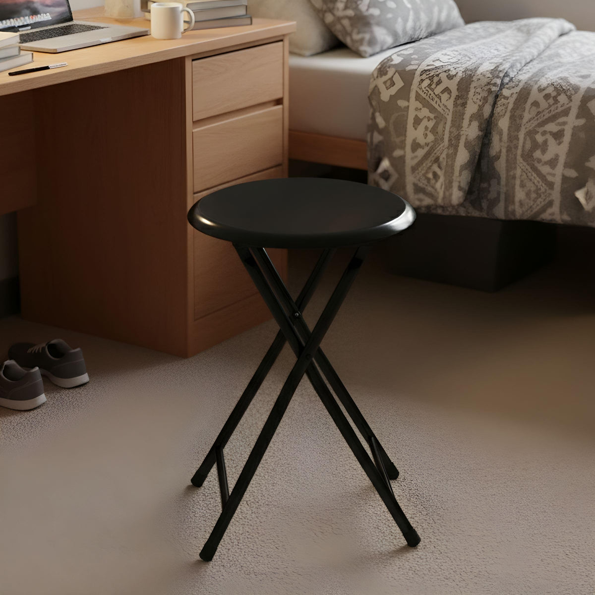 Folding Backless Stool 18-Inch 225lb Capacity S7344