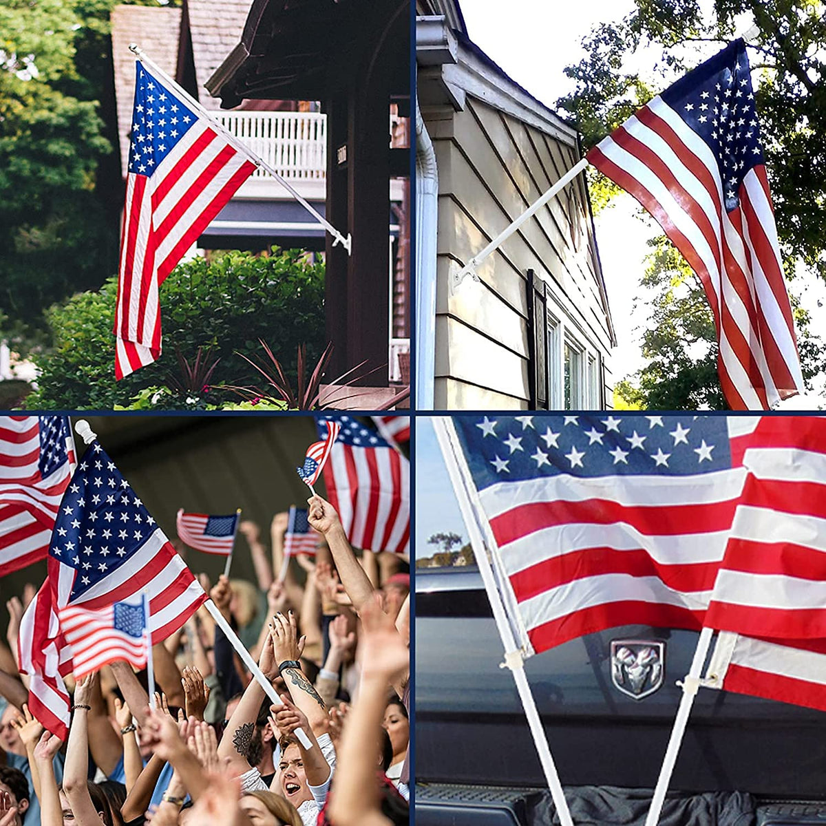 White 5-6ft Tangle Free Metal Flag Pole Kit L764