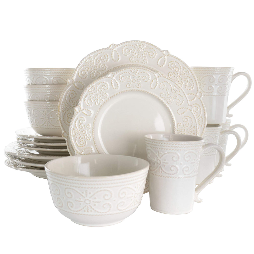 Round Stoneware 16 Piece Dish Set W79353