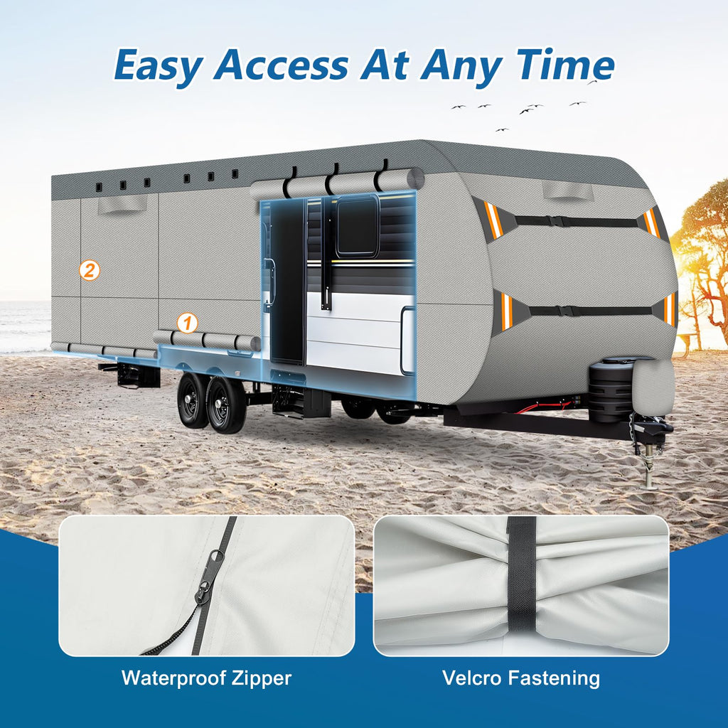22-24 ft 500D Oxford Waterproof Travel Trailer Cover V623