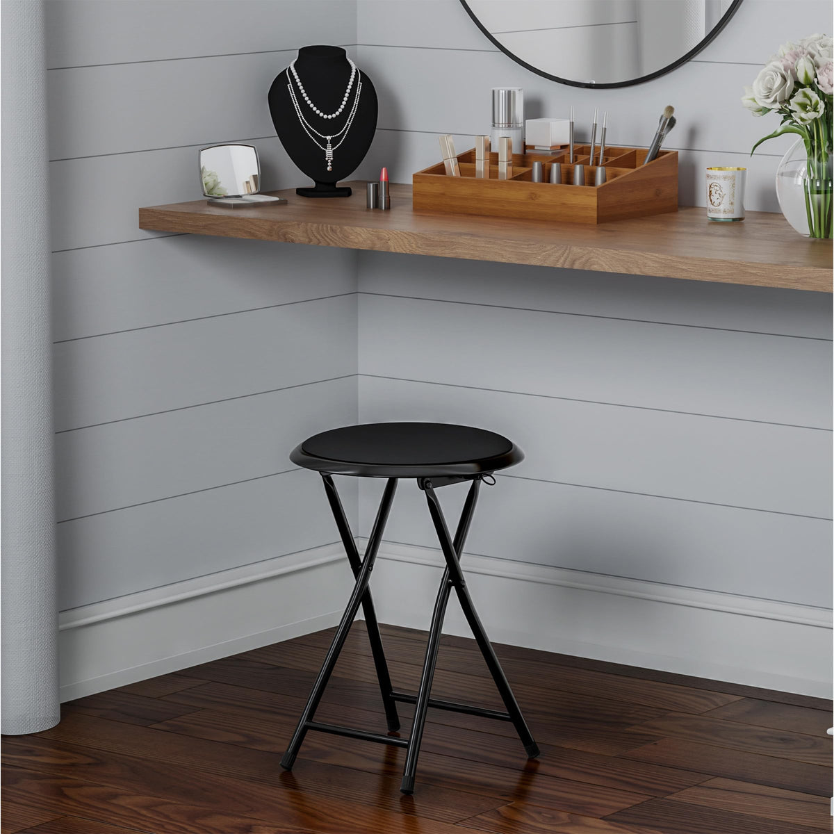 Folding Backless Stool 18-Inch 225lb Capacity S7344