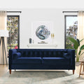 Navy Blue Velvet Tufted Sofa V57259