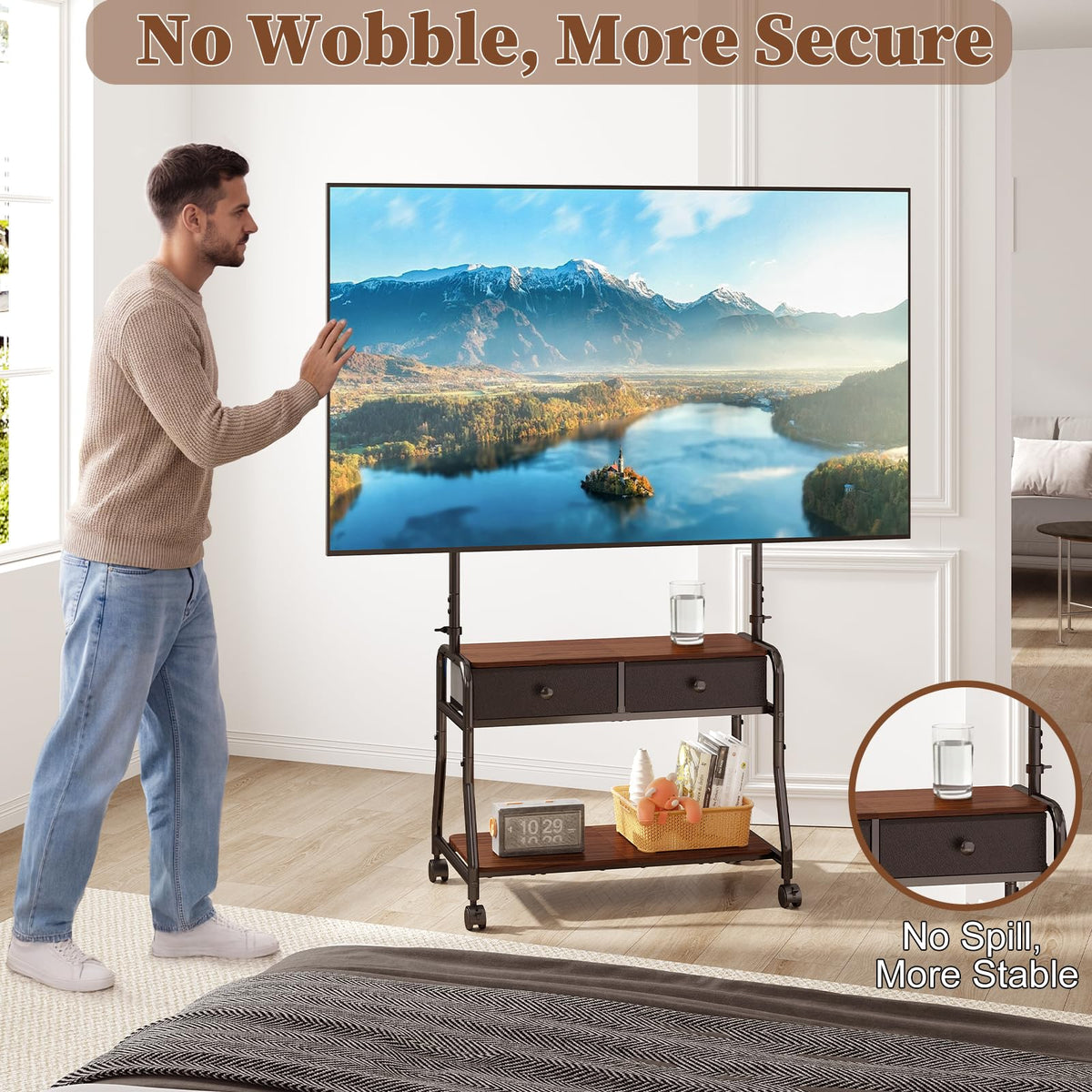 Rolling TV Stand with Mount for 32–75 Inch TVs L78743