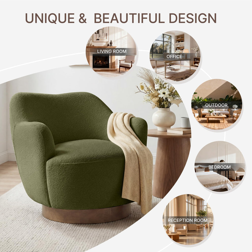 Green Swivel Accent Chair Set of 2 F728