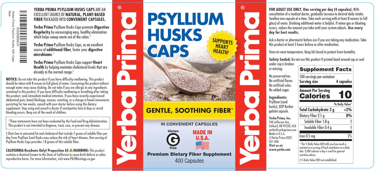 Psyllium Husks Caps 400 Capsules L5757