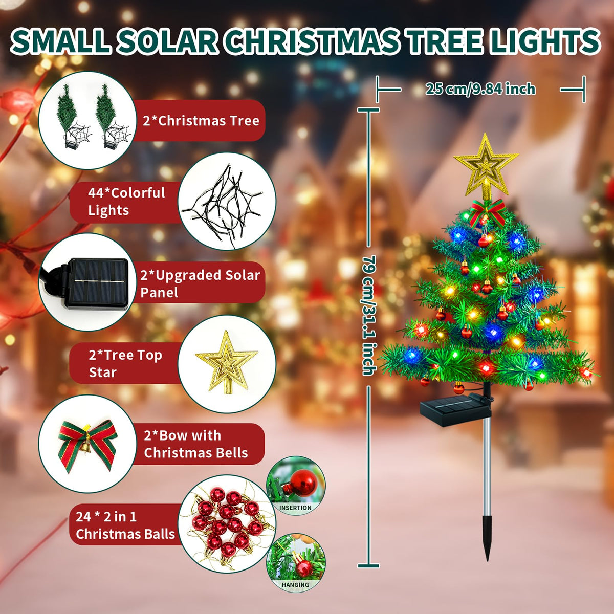 Solar Outdoor Christmas Tree Lights A799