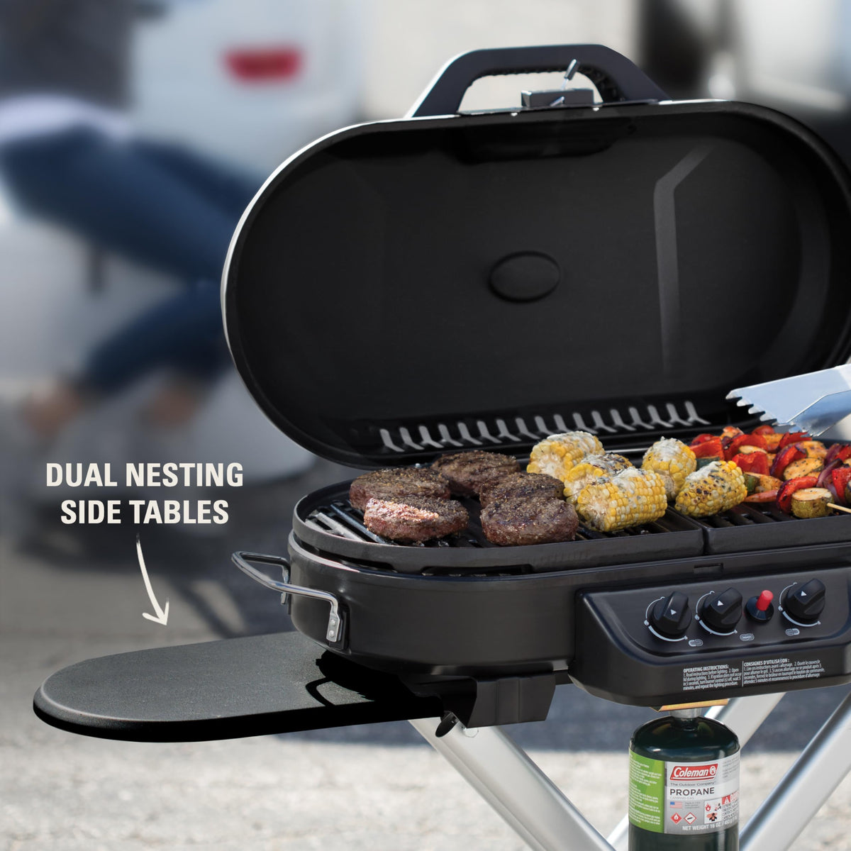 Portable Propane Grill, 3 Burners, Red Z5932