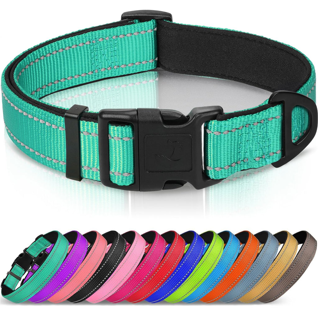 Reflective Adjustable Neoprene Padded Dog Collar W169