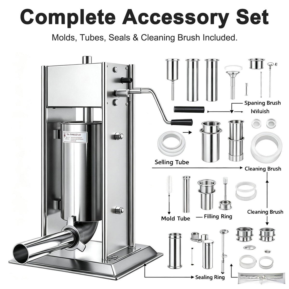 3L 304 Stainless Steel Sausage Stuffer L6163