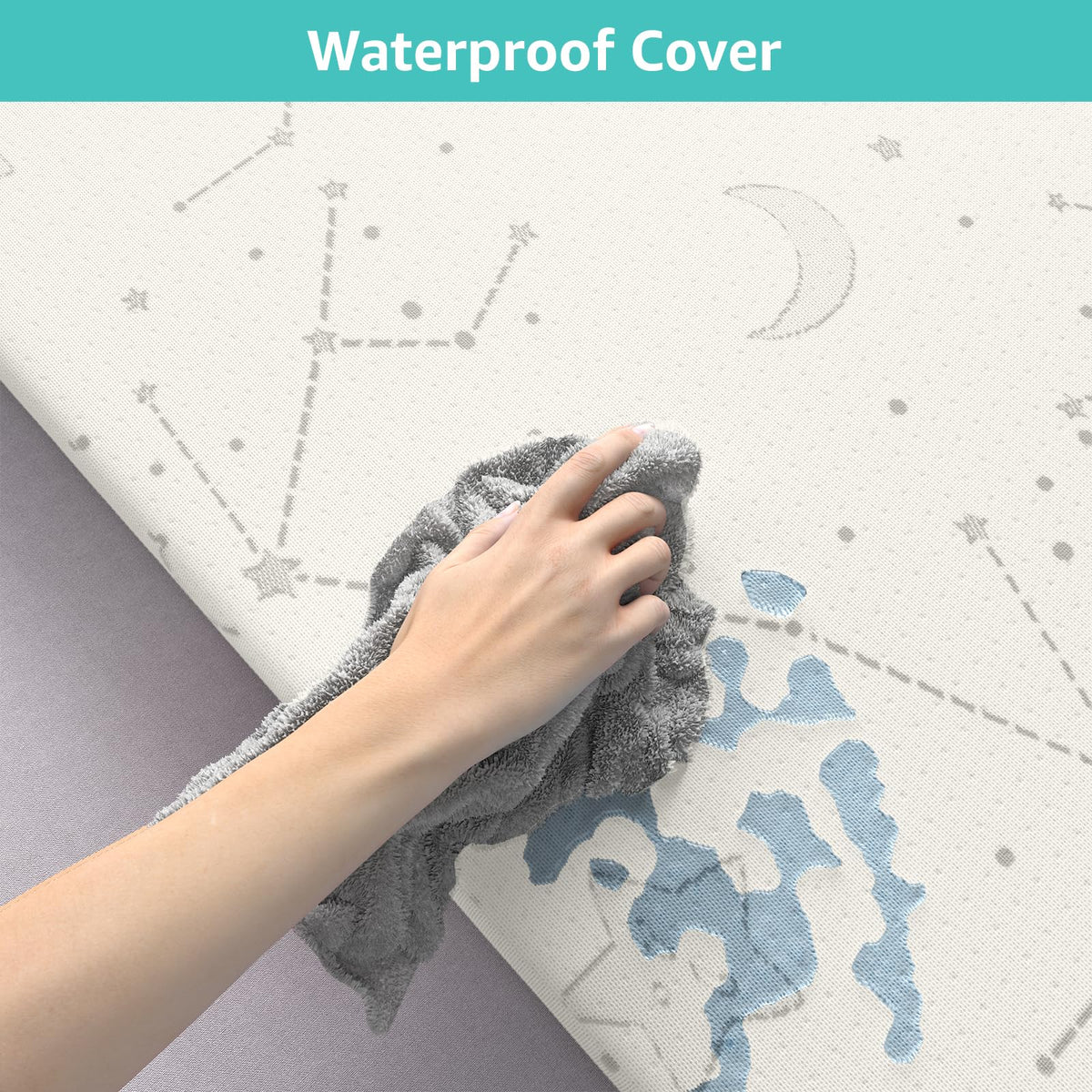 Bamboo Breathable 38x26 Waterproof Baby Mattress Topper with Strap D770582