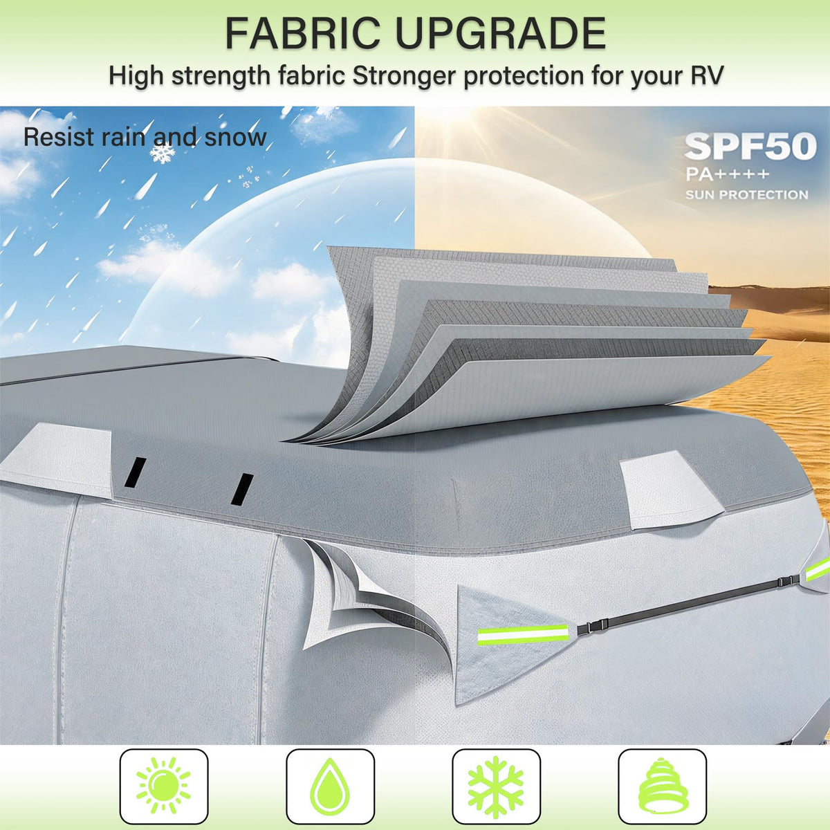 7 Layers Waterproof Fiberglass Travel Trailer Cover O9542