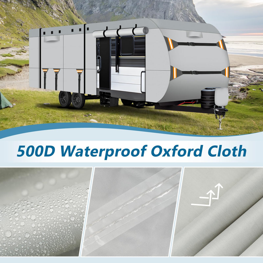22-24 ft 500D Oxford Waterproof Travel Trailer Cover V623